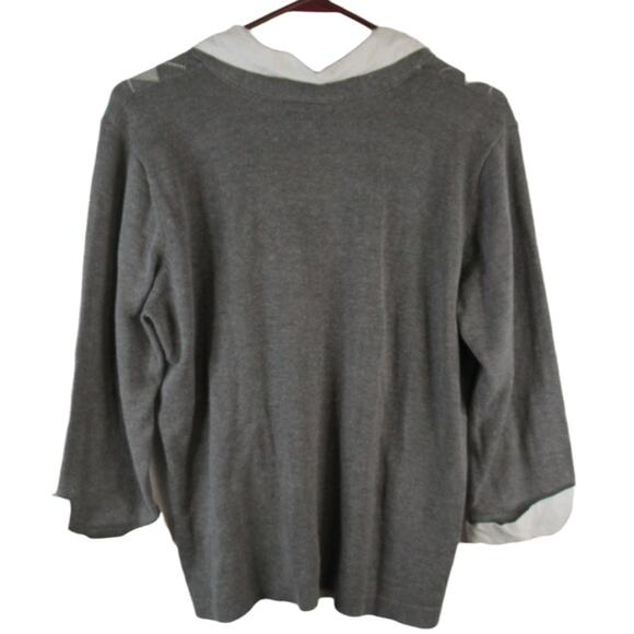 Notations grey mock layer sweater - Picture 2 of 3